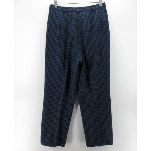 VINTAGE Pendleton Pants 10 Virgin Wool Houndstooth Trousers 90s USA - Picture 7 of 10